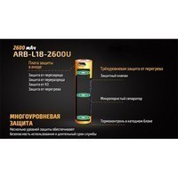 Комплект Fenix фонарик Cree XM-L2 U2 + Аккумулятор 18650 2600 mAh micro usb зарядка ARB-L18-2600U